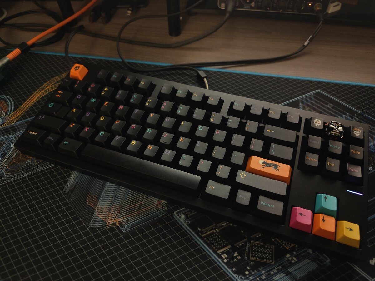 A finished keyboard on the bench